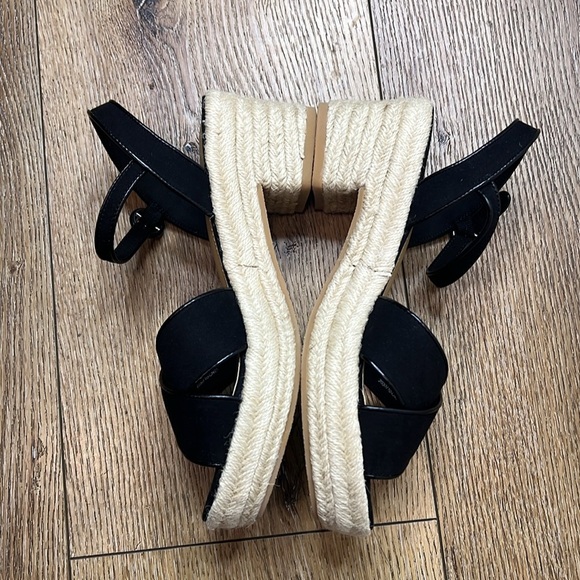 NWOT J. Crew Black Espadrille Platform Sandals Size 8 - Picture 5 of 8